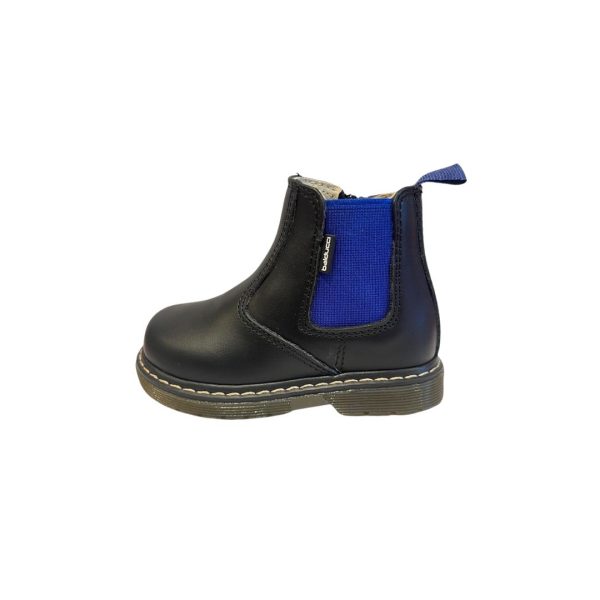 Balducci - Stivaletto in Pelle Nero con Elastico Blu - immagine 2